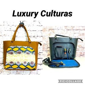 Snake Print Crossbody tote organizer bag